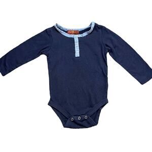 7 for all mankind long sleeve blue baby Chambray onesie 3/6 M